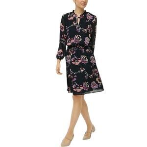 J.Crew Floral Chiffon Dress Women S Smocked Long Sleeves Waist‎ Modest Preppy